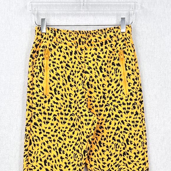 LES GIRLS LES BOYS Cheetah Print Slim Jogger womens Small Yellow Black Sweatpant - Picture 6 of 16